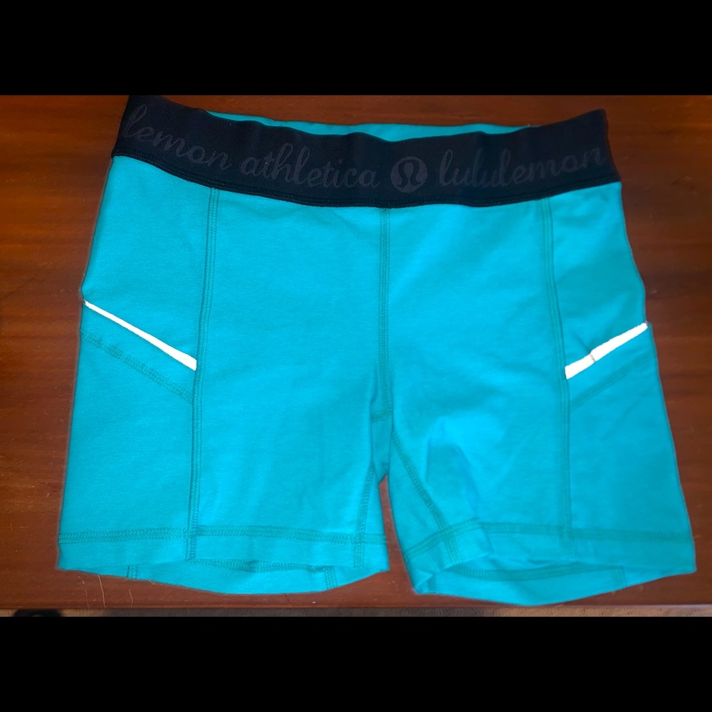 Turquoise lululemon shorts